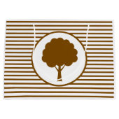 Botanic Brown Tree Stripes Gift Bag Groot Cadeauzakje (Voorkant)