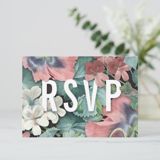 Botanic Embrace Huwelijks RSVP Kaarten (Staand voorkant)