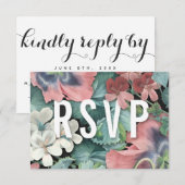 Botanic Embrace Huwelijks RSVP Kaarten (Voorkant / Achterkant)
