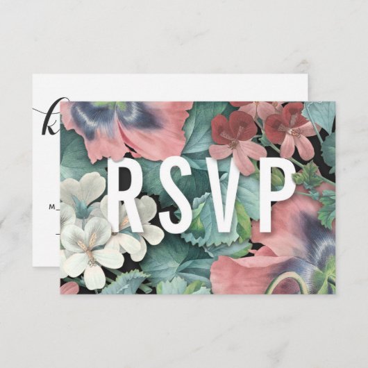 Botanic Embrace Huwelijks RSVP Kaarten (Voorkant / Achterkant)