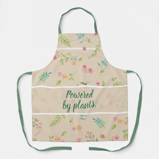 Botanic Flower Garden & Kitchen Apron with Quote Schort (Voorkant)