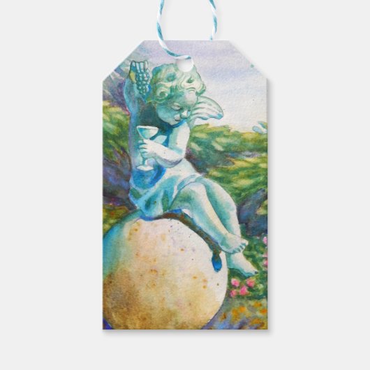 Botanic Garden Angel Statue Cadeaulabel (Voorkant)