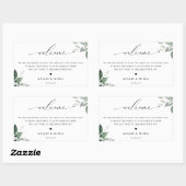 Botanic Greenery Wedding Guest Welcome Bag Rechthoekige Sticker (Vel)