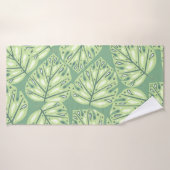 Botanic jungle seamless pattern in pastel green co badhanddoek (Badhanddoek)