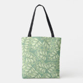 Botanic jungle seamless pattern in pastel green co tote bag (Achterkant)
