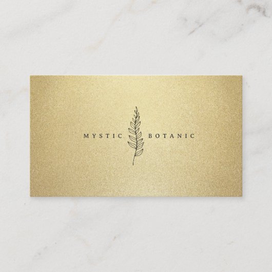 Botanic Leaf & Gold Modern Visitekaartje (Voorkant)