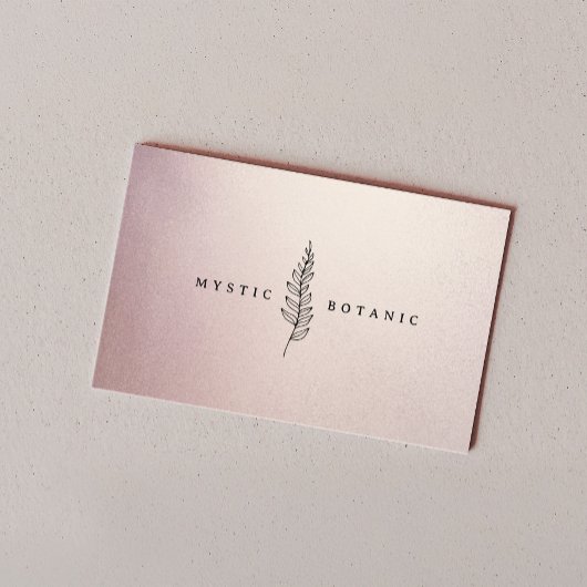 Botanic Leaf I Chic Blush Pink Rose Gold Folie Visitekaartje