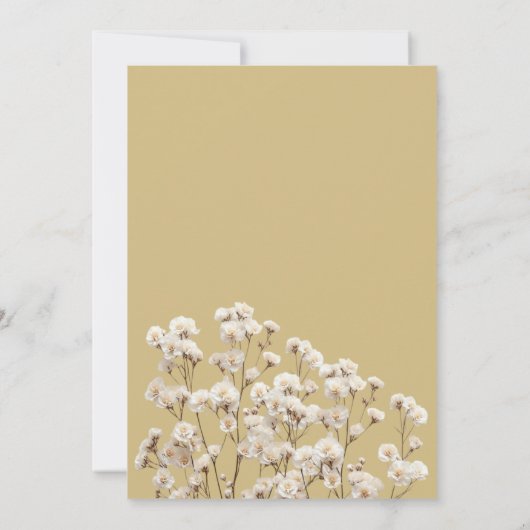 Botanic navy blue ivory gypsophila Save the Date Kaart (Achterkant)