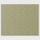 Botanic Pattern Olive Green - Wrapping Paper Roll Cadeaupapier (Vlak)