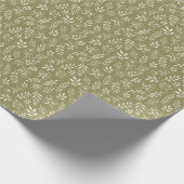 Botanic Pattern Olive Green - Wrapping Paper Roll Cadeaupapier (Hoek)