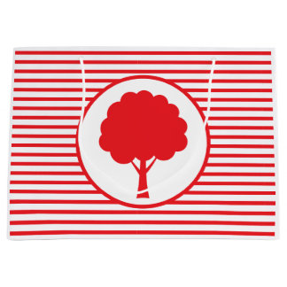 Botanic Red Stripes Tree Gift Bag Groot Cadeauzakje