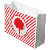Botanic Red Stripes Tree Gift Bag Groot Cadeauzakje (Voorkant Gekanteld)