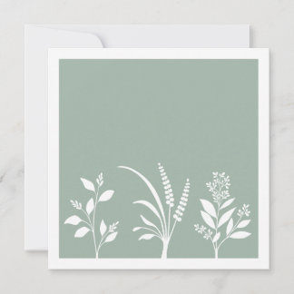 Botanic Serenade Sage Green Silhouettes Minimalist Notitiekaartje