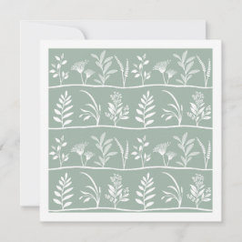 Botanic Serenade Soft Sage Minimalist Silhouettes Notitiekaartje