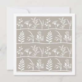 Botanic Serenade Soft Taupe Minimalist Silhouettes Notitiekaartje