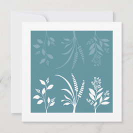 Botanic Serenade Spring Meadow Blue Floral Minimal Notitiekaartje