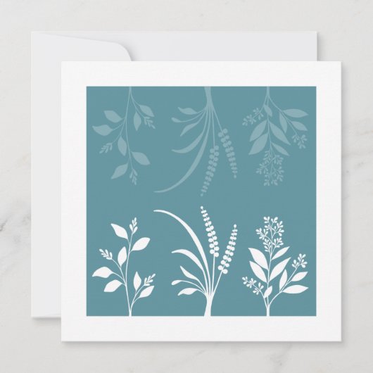 Botanic Serenade Spring Meadow Blue Floral Minimal Notitiekaartje (Voorkant)