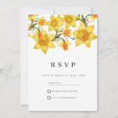 Botanic Spring Golden Daffodil Flowers RSVP Kaart (Voorkant)