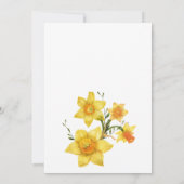 Botanic Spring Golden Daffodil Flowers Wedding  Kaart (Achterkant)