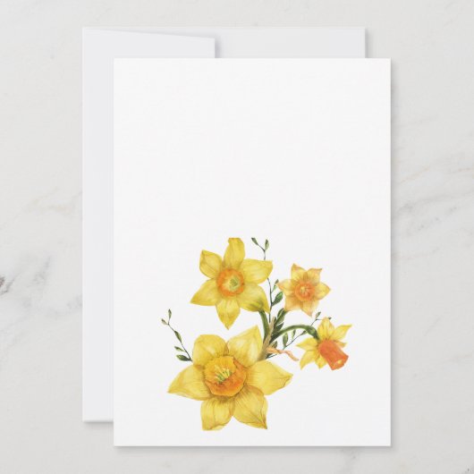 Botanic Spring Golden Daffodil Flowers Wedding  Kaart (Achterkant)