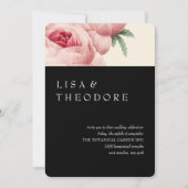 Botanica | Black Vintage Wedding Kaart (Voorkant)