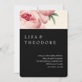 Botanica | Black Vintage Wedding Kaart