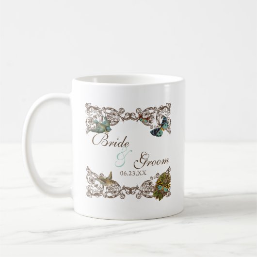 Botanica bruiloft ensemble, gepersonaliseerde koff koffiemok (Links)
