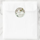 Botanica bruiloft Sticker of zegel - Aqua Blue (Tas)