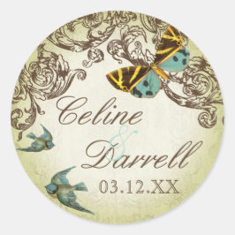 Botanica bruiloft Sticker of zegel - Groen