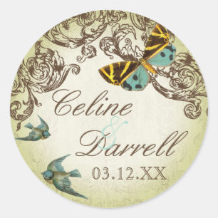 Botanica bruiloft Sticker of zegel - Groen