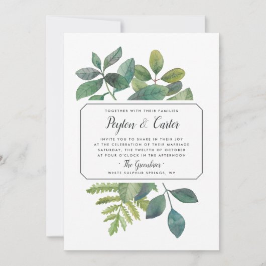 Botanica bruiloft uitnodiging (Voorkant)