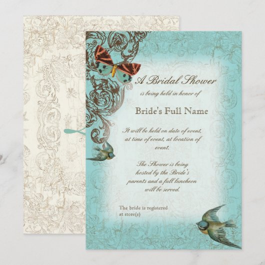 Botanica bruiloft Vrijgezellenfeest uitnodigen - A Kaart (Voorkant / Achterkant)