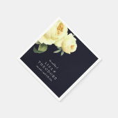 Botanica Geel Blauw Vintage Bruiloft gepersonalise Servet (Hoek)