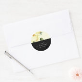 Botanica | Geel en Zwart  Bloemenbruiloft Ronde Sticker (Envelop)