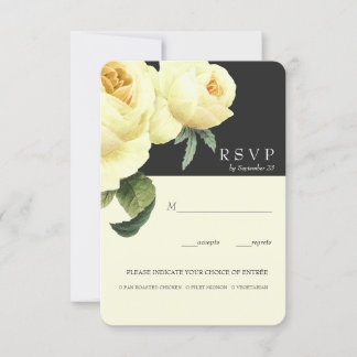 Botanica | Geel Grijs  Huwelijks RSVP maaltijdkeuz Kaart