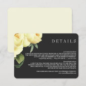 Botanica | Geel Grijs Vintage bruiloft details Kaart (Voorkant / Achterkant)