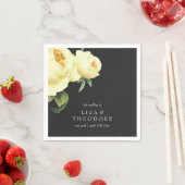 Botanica Geel Grijs Vintage Bruiloft gepersonalise Servet (Insitu)