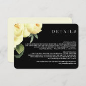 Botanica | Geel Zwart Vintage bruiloft details Kaart (Voorkant / Achterkant)