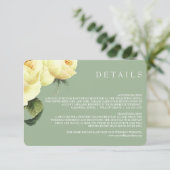 Botanica | Gele Sage Vintage bruiloft details Kaart (Staand voorkant)