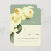 Botanica | Gele sage Weddenschap RSVP-maaltijd, op Kaart (Voorkant / Achterkant)