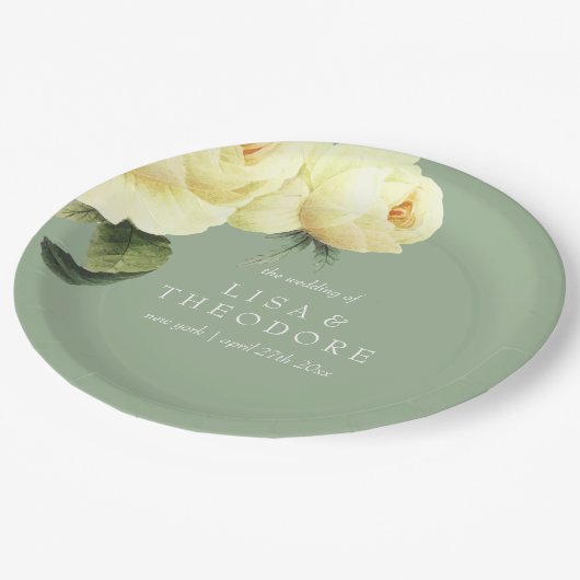 Botanica | Gele salie  bloem Bruiloft Papieren Bordje (Gekanteld)