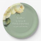 Botanica | Gele salie  bloem Bruiloft Papieren Bordje (Voorkant)