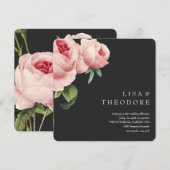 Botanica | Grijs roze roos Bruiloft Kaart (Voorkant / Achterkant)
