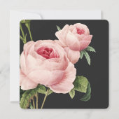 Botanica | Grijs roze roos Bruiloft Kaart (Achterkant)