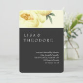 Botanica | Grijze Gele Vintage bruiloft Kaart (Staand voorkant)