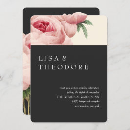 Botanica | Grijze Vintage bruiloft Kaart