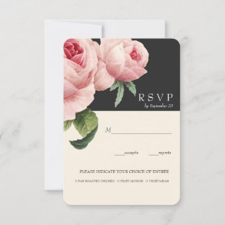 Botanica | Grijze Vintage bruiloft RSVP maaltijd o Kaart