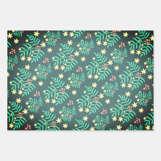 Botanica Kerst Modern Rendier Inpakpapier Vel (Voorkant 3)