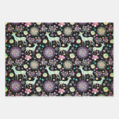 Botanica Kerst Modern Rendier Inpakpapier Vel (Voorkant)