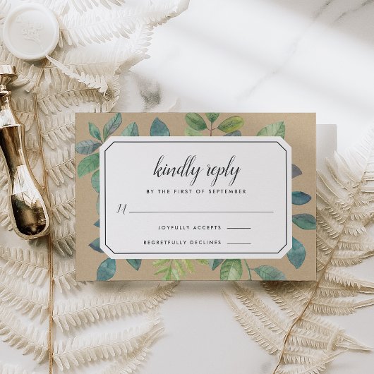 Botanica Kraft RSVP-kaart RSVP Kaartje